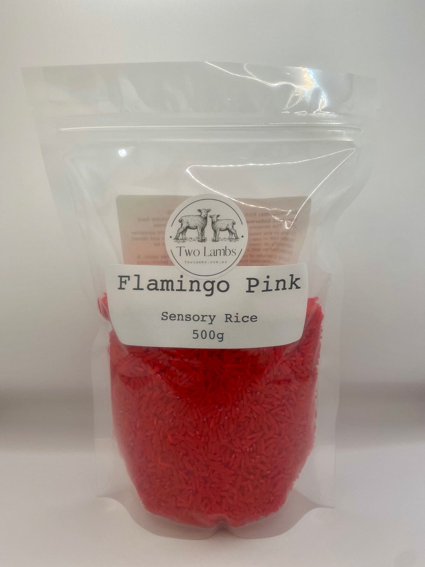 Flamingo Pink Sensory Rice 500g